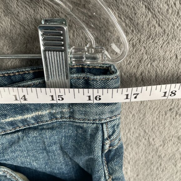 Free People Cutoff Denim Shorts Women’s W31 Blue Distressed Frayed Hem Y2K - Picture 5 of 5